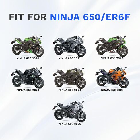 الزجاج الأمامي لـ Ninja650 ER6F 2020-2026، واقي منحرف للزجاج الأمامي للدراجات النارية لملحقات Ninja 650 ER-6F (أسود) in Kuwait