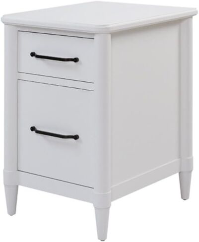 2 Drawer White Filing Cabinet for Letter & Legal Size Files, Durable Wood Grain Finish with Metal Hardware and Smooth Drawer Glides, Transitional Style Office Furniture in Kuwait