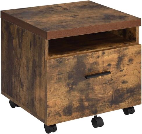 Bob Weathered Oak & Black Finish File Cabinet - Modern Office Essential in Kuwait