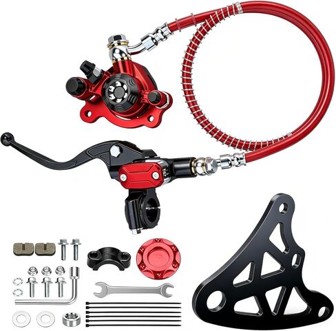 Mini Bike Hydraulic Brake Kit with Rear Brake Caliper Mounting Bracket Adapter Replacement for Monster Mega Moto 80cc 105cc MMB80 Minibike GMB100 Coleman B100 RB100 RT100 Powersports Parts in Saudi Arabia