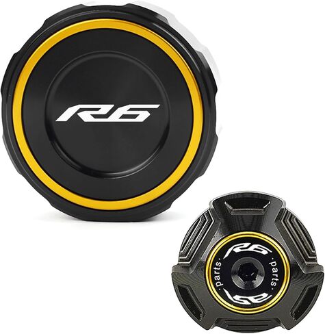 متوافق مع 2026 R6 YZF R6 YZFR6 1999-2026 2025 R6 ملحقات الدراجات النارية CNC غطاء خزان سائل الفرامل الأمامية غطاء غطاء حشو زيت المحرك (أزرق) in Kuwait