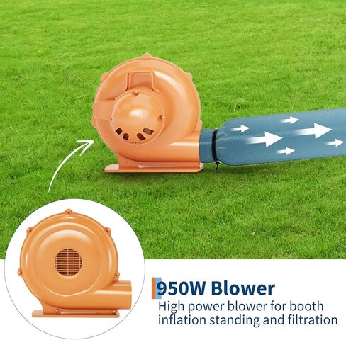 13x10x9Ft Inflatable Paint Booth with 950W Blower and Air Filter System, Portable Paint Spray Booth for DIY Painting Car Truck Motorcycle Garage Furniture Parts Paint Renovation in Kuwait