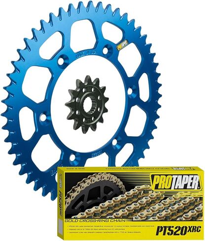 أسنان العجلة الأمامية والخلفية Pro Taper & PT520XRC X-Ring Chain Kit - 14/49 أزرق - متوافقة مع 2001-on Yamaha WR250F، YZ250F و2005-on Yamaha YZ125، YZ125X in Kuwait