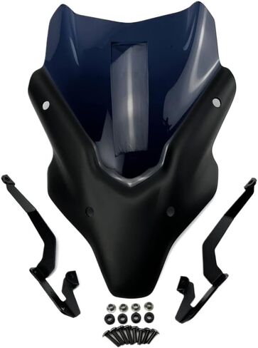 حاجب الزجاج الأمامي الرياضي للدراجات النارية متوافق مع MT 07 2021 2022 2023 2024 MT07 Pure FZ07 MT FZ 07 (أسود) in Kuwait