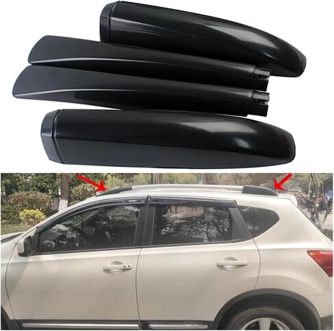 متوافق لنيسان قاشقاي J10 2008-2015 حامل سقفي غطاء الجبهة الخلفية سقف الأمتعة بار السكك الحديدية نهاية شل Plasitc غطاء للحماية استبدال in Kuwait