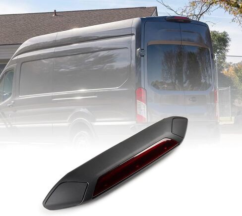 Replace JK4Z-13A613-AG, JK4Z-13A613-AA, 923-127 High Mount Stop Lamp LED Third Brake Light Assembly for Ford Transit 150 250 350 HD 2018-2019, Black Housing with Red Lens in Kuwait