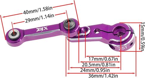 DJX CNC 7075 Aluminum 25T Servo Arm Fixed Link Steering for Arrma Karton Outcast Senton Typhon Talion Etc RC Car Upgrades Parts (Purple) in Kuwait