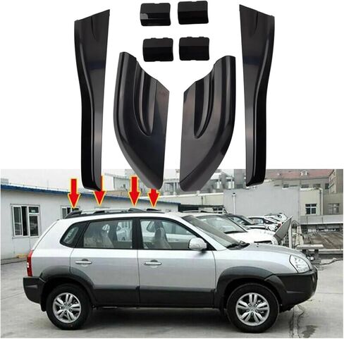 Compatible For Hyundai Tucson 2004-2008 With Black Roof Rack End Protective Cover Shells Premium Craftsmanship! in Kuwait