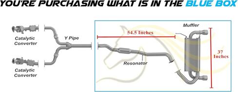 Exhaust Resonator Pipe Muffler System Kit Compatible with Nissan 350Z 2003-2006 3.5L | Stainless Steel | Northeastern Exhaust | Includes Gaskets, Hanger, Bolt Kit and Clamps | Direct-Fit Replacement in Kuwait