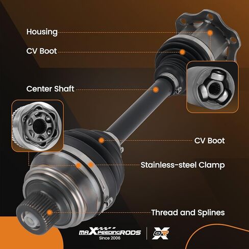 maXpeedingrods Front CV Axle Shaft Assembly for Audi A6 2016, A6 A7 A8 Quattro 2012-2018, Q5 2009-2015, S6 S7 S8 2013-2018, RS7 2014-2018, SQ5 2014-2017, Left or Right Side, Replace# 4G0407271F in Kuwait