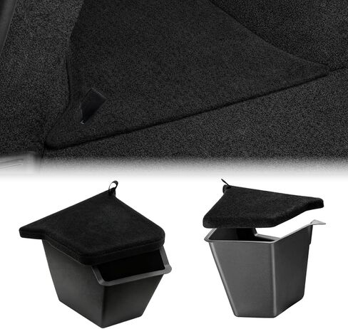 Rear Trunk Storage Bins with Lids for 2025-2026 Tesla Model Y Juniper, 2PCS Hidden Trunk Organizer Boxes, TPE Waterproof Rear Cargo Storage for Model Y Juniper Accessories with Normal Lid in Kuwait
