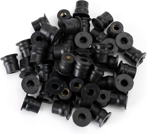 10pcs M6 Rubber Well Nut Windscreen & Fairing 6mm Wellnuts Fits 13mm 1/2"" Hole,Commonly Used on Many Scooters, Motorcycle, Motorbike, Superbike in Kuwait