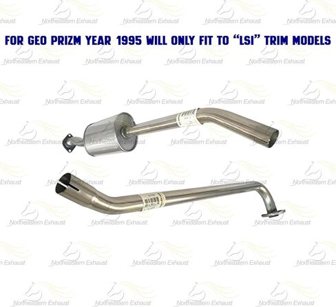 العادم الشمالي الشرقي | أنبوب مرنان العادم من الفولاذ المقاوم للصدأ متوافق مع 1995-1997 Toyota Corolla وGEO Prizm | 1.8 لتر | يتضمن مشبك وحشيات مجانية | قطع غيار السيارات in Kuwait