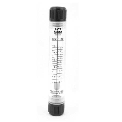 5-35LPM Inline Clear Acrylic Water Flowmeter 1PT Dia Threads in Saudi Arabia