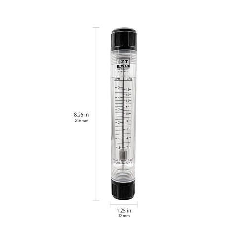 5-35LPM Inline Clear Acrylic Water Flowmeter 1PT Dia Threads in Saudi Arabia
