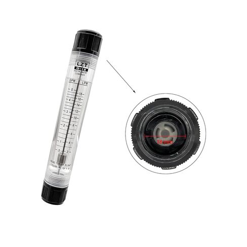 5-35LPM Inline Clear Acrylic Water Flowmeter 1PT Dia Threads in Saudi Arabia