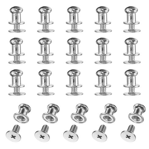 HARFINGTON 20set Round Head Button Stud Screw 7mm Zinc Alloy Chicago Screws Button Stud Rivets for Leather DIY Craft Leather Belt Wallet Handbag Repairs Decoration, Gunmetal in Kuwait