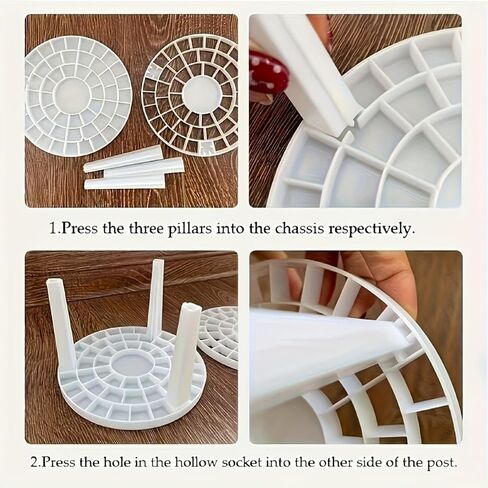 360° Rotating Brush Holder, 45 Holes 2 Tier Round Makeup Brush Holder, Suitable for art brushes and pens, Space-Saving in Kuwait