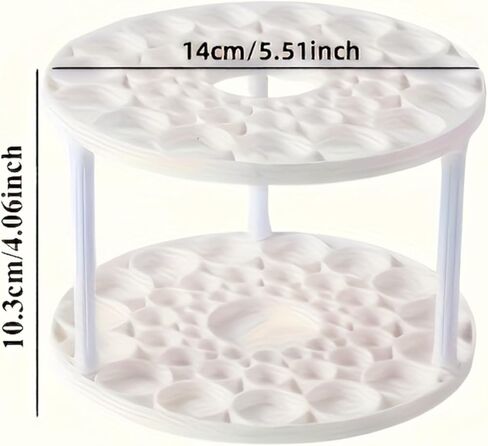 360° Rotating Brush Holder, 45 Holes 2 Tier Round Makeup Brush Holder, Suitable for art brushes and pens, Space-Saving in Kuwait