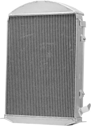 مشعاع ألومنيوم مكون من 4 صفوف + مروحة كفن لعام 1930-1931 طراز Ford Ford V8 تحويل AT Radiador استبدال مشعات المحرك للسيارات مشعاع التدفق السفلي مع كفن مروحة كهربائية MC3031FD in Kuwait