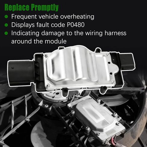 8G1Z8B658A Engine Radiator Cooling Fan Control Module Fit for 2008-2012 Ford Fusion Taurus, for Lincoln MKS MKZ, for 2010-2012 Mercury Milan Sable, Radiator Fan Control Module Replace 8G1Z-8B658-A in Kuwait