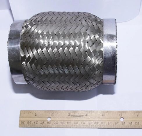 3.5" x 5.5" Stainless Steel Double Braided Flex Pipe, Exhaust Flex Connector Tube, Universal Fit for Toyota, Mazda, Dodge, BMW in Kuwait