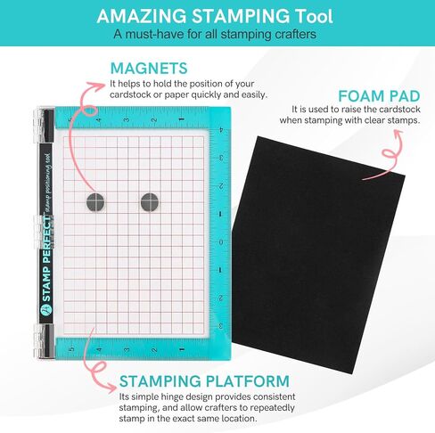 Stamp Platform,7x9inch Stamp Positioning Tool for Accurate Craft Stamping DIY Scrapbooking Card Making,Precision Stamping Tool for Paper Card Crafting in Kuwait