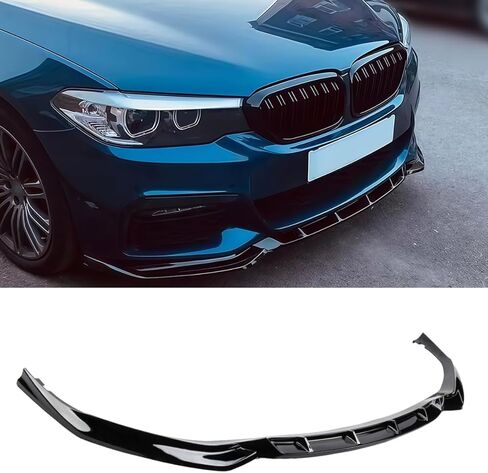الشفة الأمامية متوافقة مع BMW 5 Series G30 G31 M Sport 2017-2020، مصد هواء أسفل الذقن، طقم حماية للجسم (أسود لامع) in Kuwait