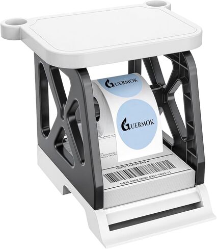 Guermok 3-in-1 Thermal Label Holder Stand for Printer – Desk Organizer for Roll & Fan-Fold Labels, Cable Management, Easy Assembly for Home, Office, Retail & Small Business(Pink) in Saudi Arabia