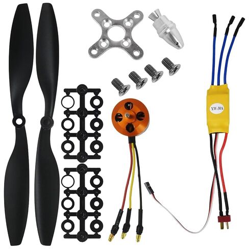 محرك بدون فرشاة 1000KV RC A2212 13T مع 30A ESC 1045 Propeller CW CCW طقم ملحقات متوافق مع RC Plane F450 550 للطائرة الرباعية، مصنوع من المعدن والبلاستيك عالي الجودة in Kuwait
