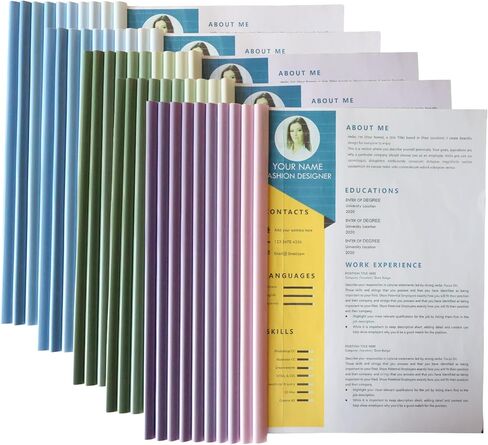 10 Pcs Report Covers with Sliding Bars, A4 Resume Cover, 70 Sheet Letter Size Paper Capacity Presentation Folders, File Document Binder for School and Business in Kuwait