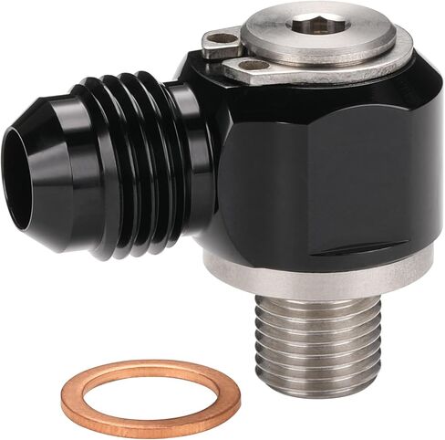 6AN ذكر مضيئة بانجو إلى M12x1.25 الفولاذ المقاوم للصدأ بانجو بولت الجمعية تركيب محول أسود in Kuwait