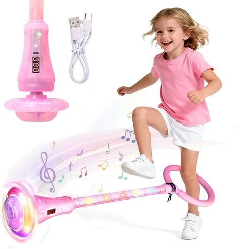 Skip Ball for Kids, Foldable Skip Ball Toy for Girls with Counter- Laps Flashing Light-Up Wheel & Rod, Birthday Gifts for Girls 6-10 Outdoor Toys (Purple, Illumination + Counter) in Saudi Arabia