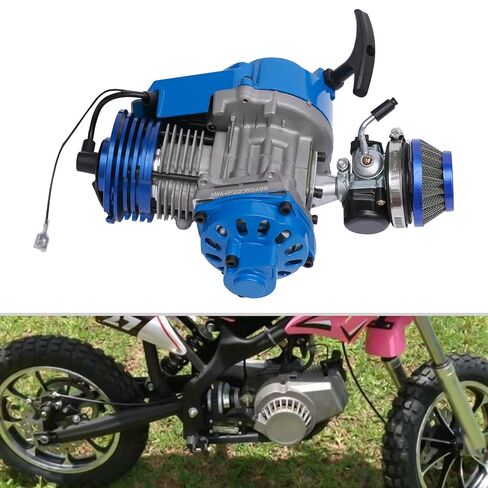 49cc 2 Stroke Engine Motor, Racing Complete Engine Motor, Single Cylinder Air-Cooled Big Bore Motor, Mini Engine for 47cc 49cc 50cc Mini Dirt Bike Pocket Quad ATV Scooters in Kuwait