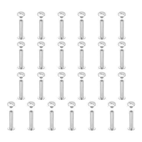 HARFINGTON 25set Chicago Screw M5x6mm Phillips Nail Rivet Stud Bolts Rivets Binding Post Screw for DIY Craft Leather Belt Bag Bookbinding, Black in Kuwait