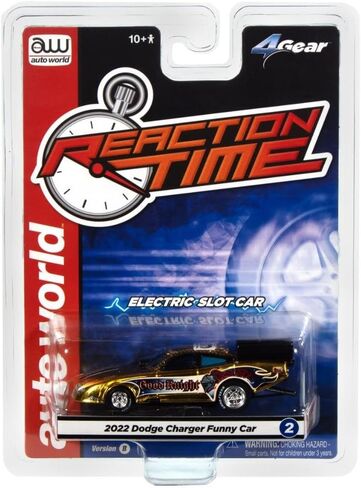SC421-2GLD Auto World 4Gear 2022 Dodge Charger Good Knight FC HO Scale Slot Car in Kuwait