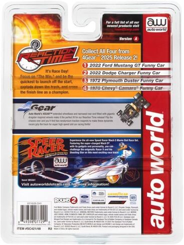 SC421-2GLD Auto World 4Gear 2022 Dodge Charger Good Knight FC HO Scale Slot Car in Kuwait