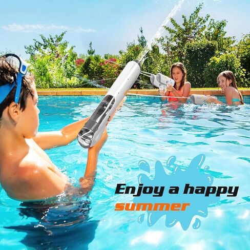 مسدس مياه كهربائي للأطفال والكبار، إعادة تعبئة المياه تلقائيًا، تصميم خفيف الوزن يطلق أكثر من 250 طلقة مسدسات مياه يصل مداها إلى 32 قدمًا، ألعاب صيفية لحفلات الشاطئ في الهواء الطلق in Kuwait