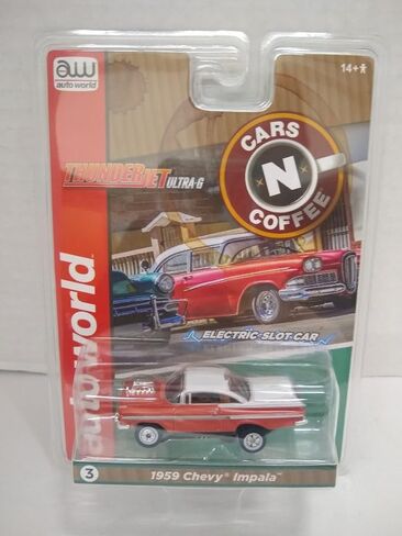 Auto World SC392-3A Cars N Coffee 1959 إمبالا HO Scale فتحة السيارة الكهربائية - مرجاني in Kuwait
