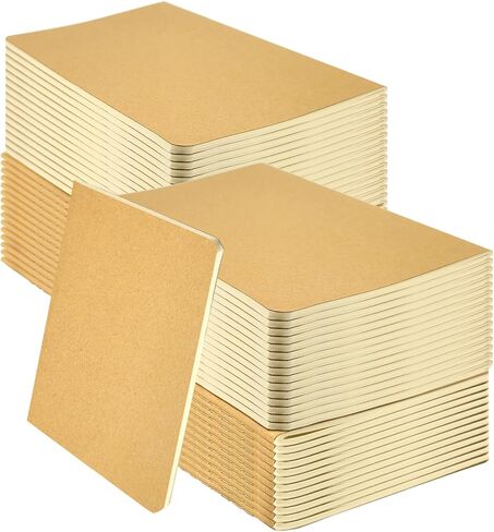 100 Pack Notebooks Bulk, Journaling Kraft Notebooks 5.5 x 8.3 A5 Softcover Notebook for Travelers Students Office Writing Sketch Travel Journal Notepad with 72 Pages 36 Sheets (Brown-Unlined) in Kuwait