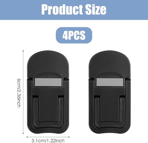 4 Pcs Keyboard Riser Tilt, Mini Foldable Keyboard Prop Up Stand with 2 Angle Settings, Plastic Adjustable Holder for Most Keyboards (Black) in Kuwait