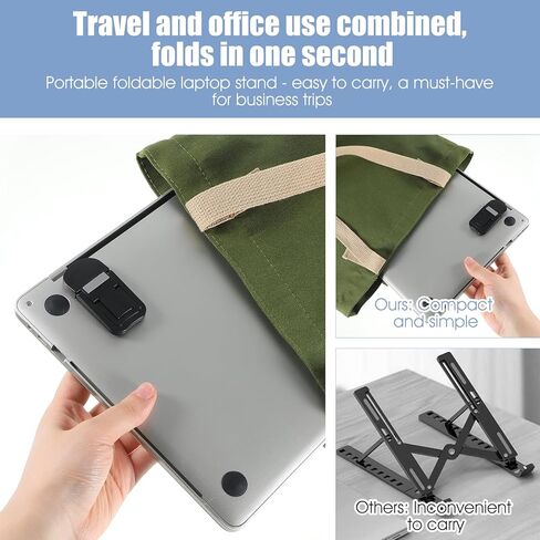 4 Pcs Keyboard Riser Tilt, Mini Foldable Keyboard Prop Up Stand with 2 Angle Settings, Plastic Adjustable Holder for Most Keyboards (Black) in Kuwait