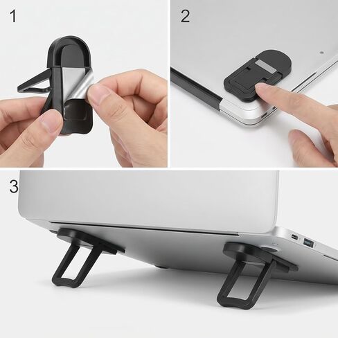 4 Pcs Keyboard Riser Tilt, Mini Foldable Keyboard Prop Up Stand with 2 Angle Settings, Plastic Adjustable Holder for Most Keyboards (Black) in Kuwait
