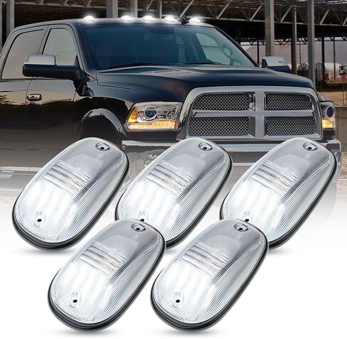 5PCS LED Cab Roof Marker Lights for 2003-2018 Dodge Ram 1500 2500 3500/2011-2018 Ram 4500 5500 White 36LED Top Clearance Roof Running Lights Lamp for Pickup Truck Top Running Lights Clear Lens in Kuwait