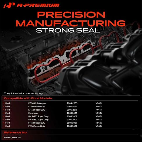 A-Premium Lower Engine Intake Manifold Gasket Set Compatible with Ford E-350 Club Wagon, E-350 E-450 Super Duty 2004-2010, Excursion 2003-2005, F-250 F-350 F-450 F-550 Super Duty 03-07, fit V8 6.0L in Kuwait