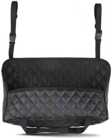 1 PC Car Purse Holder Between Seats, Front Seat Large Capacity Leather Storage Bag, Multi-functional Backseat Barrier Organizer, Auto Console Pocket, for Most Cars, Kids, Pets (Black #B) in Kuwait