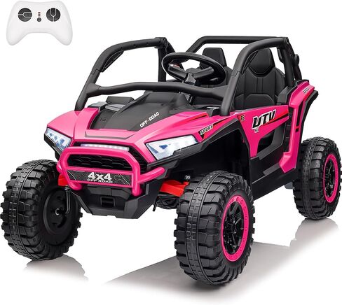 JOYRACER 24V Ride on Car، 2 Seater XL 4X4 UTV للطرق الوعرة مع محركات قوية RMP2000W، جهاز تحكم عن بعد، موسيقى بلوتوث، أضواء LED، ألعاب ركوب 24 فولت للأطفال الكبار، أخضر in Kuwait