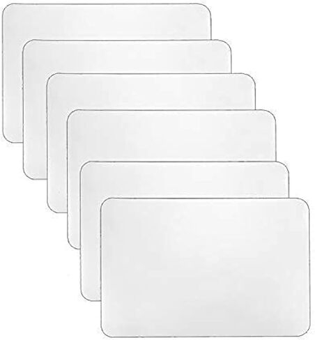 YoleShy 6 Pcs Plastic Placemats, Heat Resistant Washable Table Mats for Dining, Kitchen (17'' x 11''), Clear in Saudi Arabia