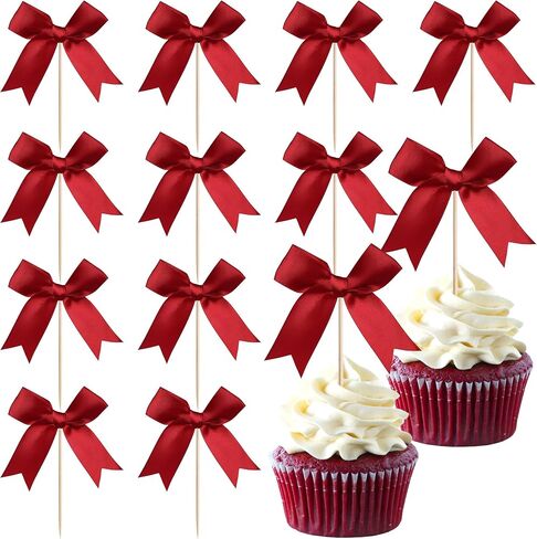24 جهاز كمبيوتر شخصى القوس كب كيك القبعات العالية Bowknot Coquette القوس الفتيات عيد ميلاد كعكة الزينة القوس كعكة القبعات العالية Bowknot كب كيك يختار لاستحمام الطفل عيد ميلاد الزفاف الزفاف حفلة خطوبة الوردي in Kuwait