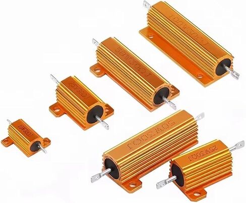 2 قطعة RX24 5W 10W 25W الذهب الألومنيوم المقاوم 0.1R 0.22R 1R 1.5R 2R 10 12 15 47 75R 100 120R 200R 470 680R أوم 1K 10K الطاقة (10W 15R) in Kuwait